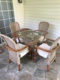 Wicker and Bamboo Patio Set