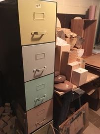 Mid Mod File Cabinet, and loads of wood carving blocks 
