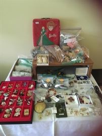 Vintage Barbies, Vintage Costume Jewelry 