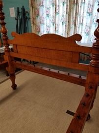 Tiger Maple Cannonball Rope Bed
