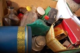 Vintage cans, tins, bottles