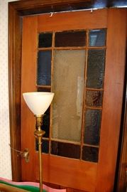 Antique stained glass entry door