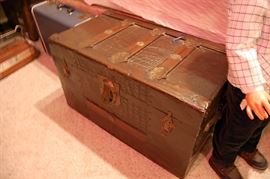 Antique flat top trunk