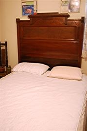 Antique Victorian Eastlake Walnut high back bed