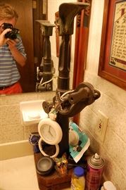 Unusual cobbler's shoe machine, cast iron