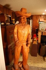 6FT tall carved cowboy statue