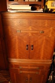 Antique Art Deco waterfall cabinet, unusual