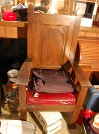 Antique Mason's lodge chair, unusual