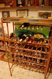 Neat copper industrial wine rack