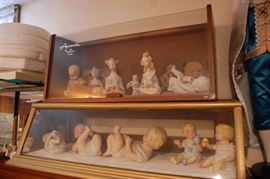 Store counter display cases, piano babies, German pin cushion toppers