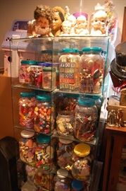Vintage Toys, glass store display