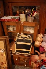 Antique child's kitchen cabinet