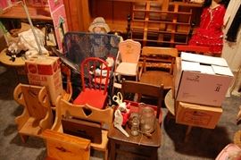 Antique child's chairs or doll