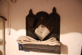 Punched tin comb holder / mirror