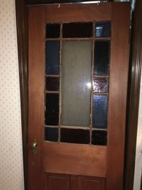 Antique stained glass door