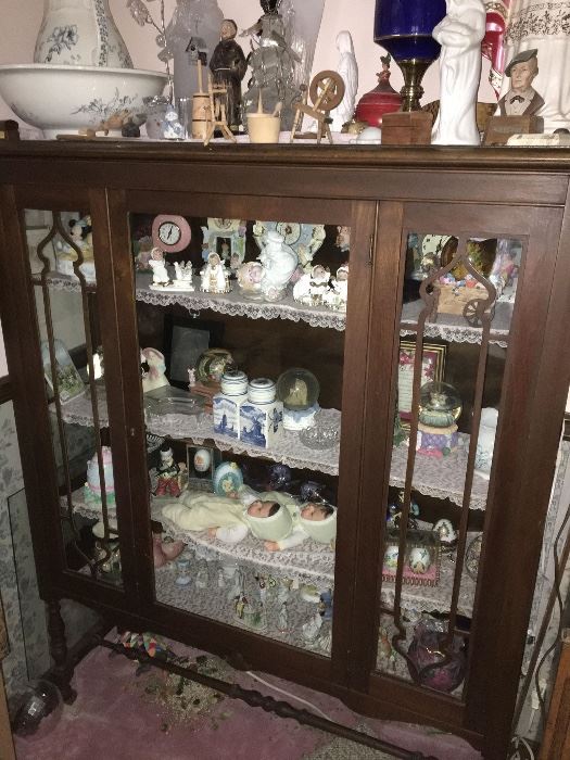 Antique China Cabinet packed full!