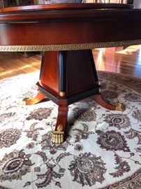 Ornate claw foot Antique round table with Lazy Susan