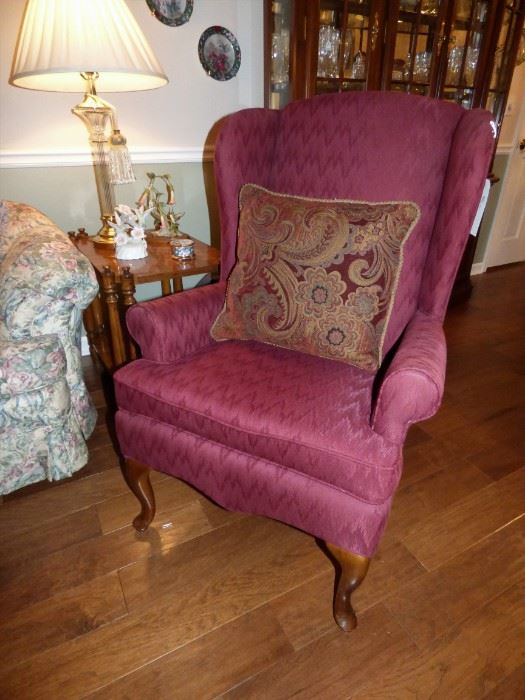1 of a pair of Wing Back Chairs