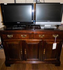 22" flat screen TV's on small scale buffet