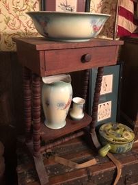 Antique Spool turned legs Washstand. (Please read the terms and conditions regarding our sales) photo by BC