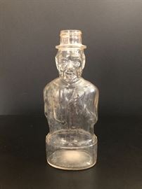 Vintage Abraham Lincoln Glass Bottle Coin Bank