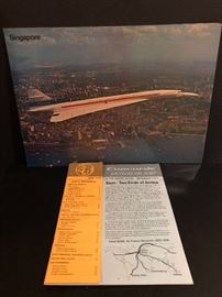 Vintage promotional brochure and posters for the super sonic Concord published in 1973