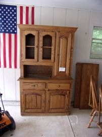 Oak Hutch with display and storage