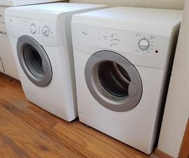 Whirlpool matching pair of front-loading washer & dryer.