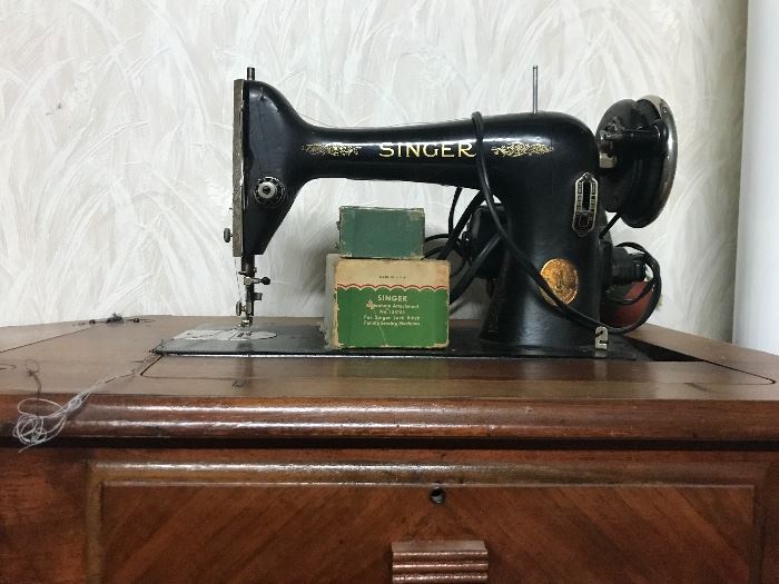 Antique Sewing machine with Attached Table