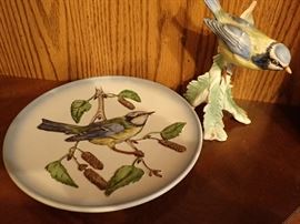GOEBEL PLATE AND FIGURE BLUE TITMOUSE