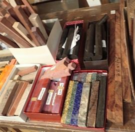 PEN MAKING SUPPLIES, ROCKLER PEN PARTS 100'S PLUS THE WOOD AND ACRYLIC FOR TURNING PEN.