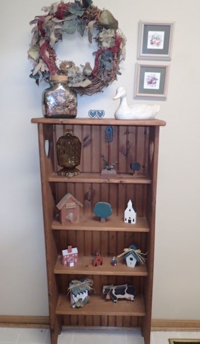 BOOKCASE WITH MISC DECOR