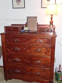 CARVED DRESSER WITH HANKIE DRAWERS