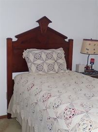 CARVED TWIN BED / FRAME / MATTRESS