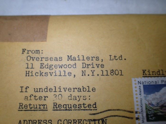 OVERSEAS MAILER / COLLECTOR STAMPS