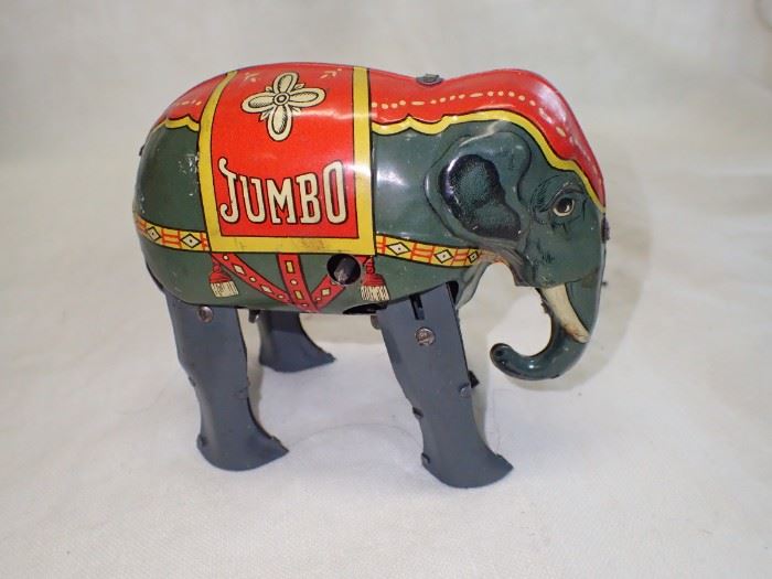 VINTAGE EARLY JUMBO ELEPHANT GERMAN WIND UP TIN TOY D.R.G.M