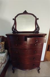 HI BOY DRESSER WITH MIRROR  MFG THE WIDDICOMB FURNITURE CO