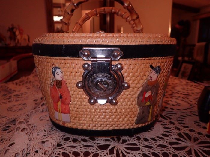 TEA SET IN BASKET