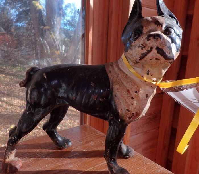 ANTIQUE BULL DOG DOOR STOP