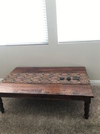 Oversized wood coffee table