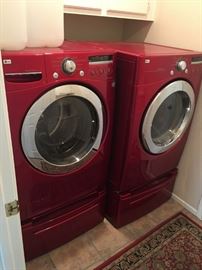LG  washer and dryer with pedestals 