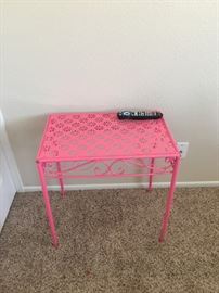 Pink metal side table
