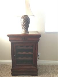 1 of 2 wine cabinets with marble top