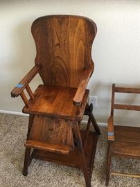 Vintage  convertible highchair to a desk and chair 