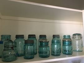  Vintage blue jars