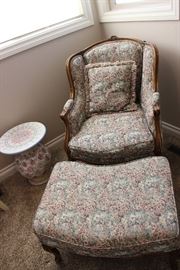 Antique Chair with ottoman