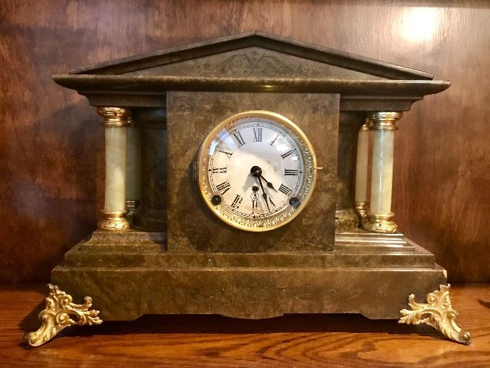 E & J Swigart Clock Face, Antique Mantle Clock