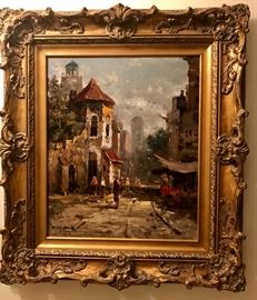 Vintage Painting in Ornate Fame