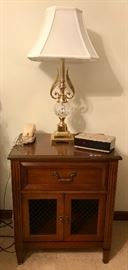 Vintage End Tables, Crystal & Brass Lamps (Gorgeous In Person)