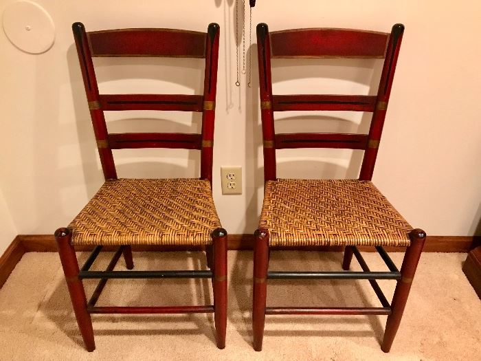 Semi-Antique Rattan Seat Chairs